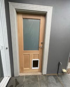 wooden door pet doors